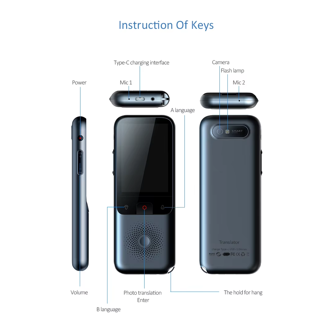 New T11 Portable Audio Translator 138 Language Smart Translator Offline in Real Time Smart Voice AI Voice Photo Translator