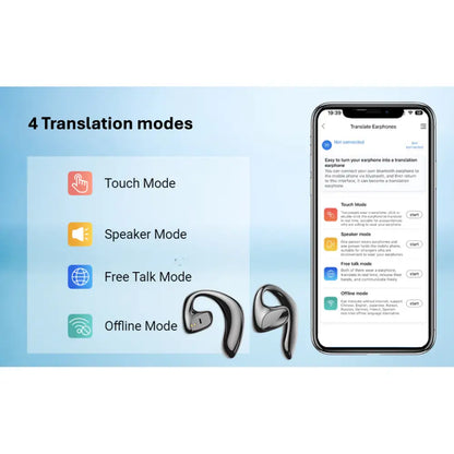 AI Language Translator Earbuds Black