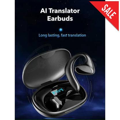 AI Language Translator Earbuds Black